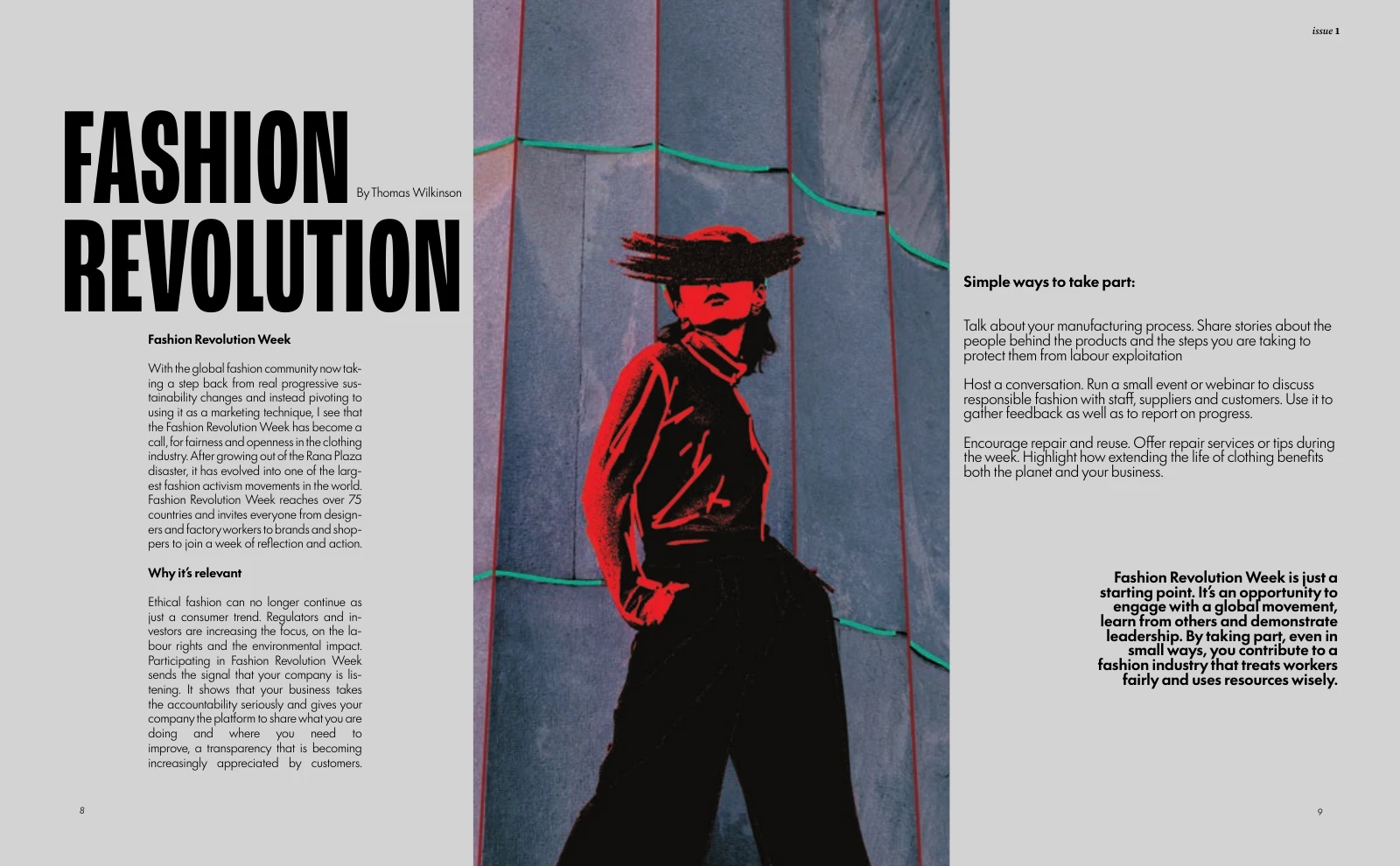 Seamless's Fashion Revolution Week two-page spread