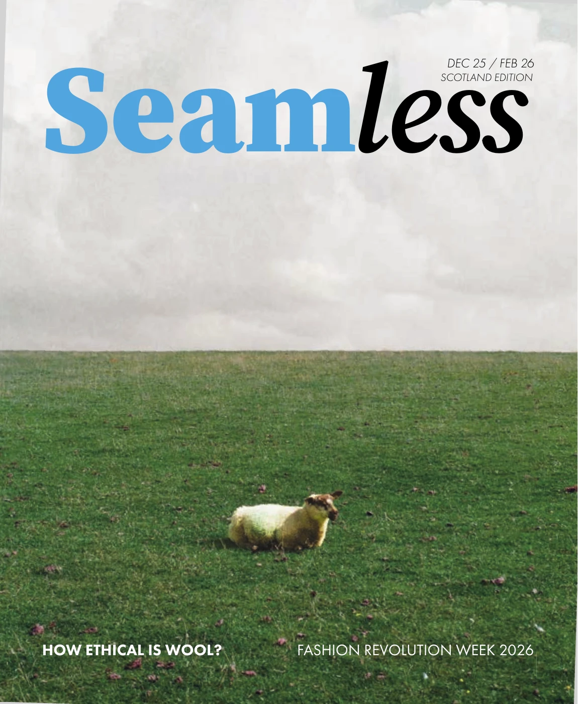 Seamless magazine cover, featuring sustainable fashion in Scotland